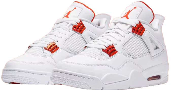 Side View of Jordan 4 Retro Metallic Orange